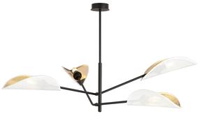 Lampa karināms Emibig Vene 1159/4, E14, 4 x 10 W, zelta krās./balta krās. / melna krās.