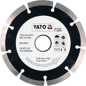 Teemantketas Yato YT-6003, 125 mm x 22.2 mm x 2.2 mm