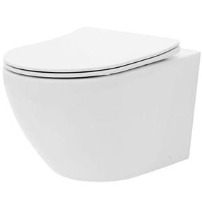 Tualete, pakarināms Rea Carlo Mini Rimless Flat REA-C2760, ar vāku, 370 mm x 495 mm