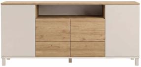 Konsolinis staliukas Kalune Design Mood MD5-CS, ąžuolo sp./smėlio ruda sp., 44.5 cm x 180 cm x 82.4 cm