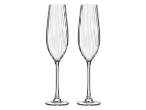Šampano taurių komplektas Crystal Bohemia Columba Optic, stiklas, 0.260 l, 2 vnt.