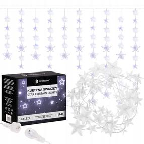 Lempučių girlianda Springos Star, 4.4 m, šaltai balta sp., 136 LED