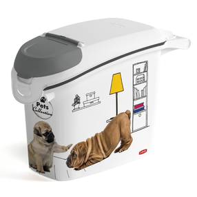 Mājdzīvnieku barības uzglabāšanas kaste Curver Pets Collection/Dogs, 15 l, 50 cm x 23 cm x 36 cm, balta krās.