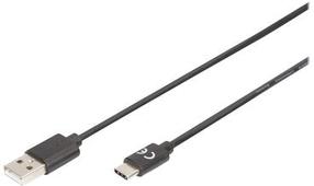 Kaabel Digitus USB - USB-C AK-300154-018-S USB, USB-C, 1.8 m, must v.