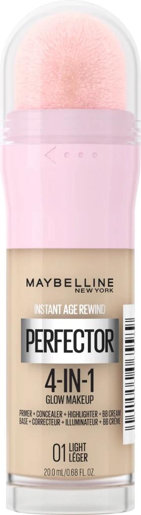 Meigipõhi Maybelline Instant Age Rewind Perfector 4-In-1 Glow, hele pruun v., 01 light, 20 ml