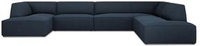 Kampinė sofa Micadoni Home Ruby Panoramic 7 Seats, tamsiai mėlyna sp., dešininė, 366 x 273 cm x 69 cm