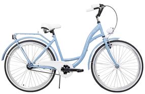 Prekė su pažeista pakuote. Dviratis miesto Azimut Classic, 26 ", 17'' rėmas, mėlyna sp./balta sp.