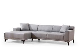 Kampinė sofa Hanah Home Petra 560ARE1603, šviesiai pilka sp., kairinė, 250 x 145 cm x 69 cm