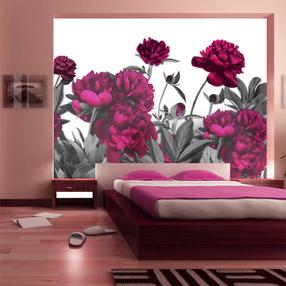 Fototapetas Artgeist Lush Meadow - Natural Energetic Flowers On A Bright Background 4XLNEW010113, 280 cm x 400 cm