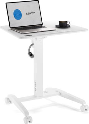 Klēpjdatora galds regulējams augstums SENSE7, 70 cm x 52 cm, 76 - 111 cm, balts krās.