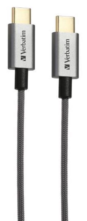 Telefona lādētājs Verbatim, USB Type C, pelēka krās.