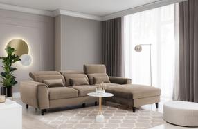 Kampinė sofa Foble Nube 20, šviesiai ruda sp., dešininė, 196 x 267 cm x 100 cm