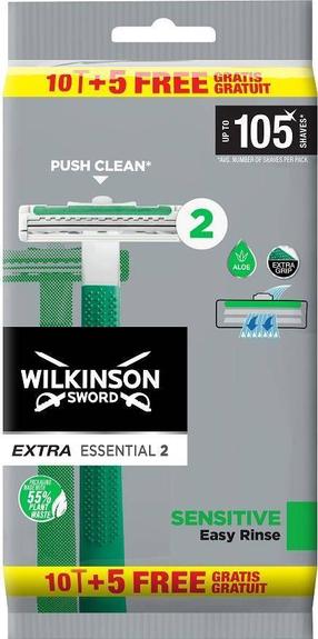 Skustuvas Wilkinson Sword Extra Essential 2 Sensitive, 15 vnt