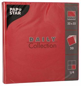Popierinės servetėlės Pap Star Daily Collection, 32 cm x 32 cm, bordo sp., 20 vnt.