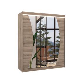 Spinta ADRK Dolores LED, ruda sp./rusva sp., 58 cm x 180 cm x 215 cm, su veidrodžiu