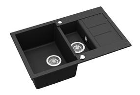 Köögivalamu Aquasanita Tesa SQT151-601AW, graniit, 80 cm x 50 cm x 20 cm, black metallic v.