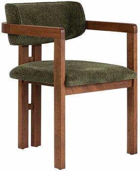 Söögitoa tool Nordure Toscana, pähklipuu v./roheline v., 54 cm x 54 cm x 76 cm