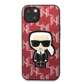 Telefona vāciņš Karl Lagerfeld Monogram Ikonik, melna krās./sarkana krās., Apple