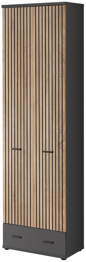 Skapis ASM Marco A, antracīta krās./gaiši brūna krās., 32 cm x 60 cm x 203 cm
