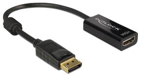 Adapteris Delock DisplayPort 1.2 / HDMI Displayport 20 pin male, HDMI 19 pin female, 0.2 m, melna krās.