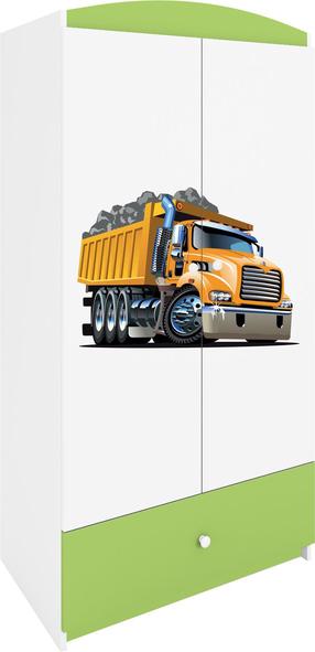 Vaikiška spinta Kocot Kids Babydreams Truck, balta sp./žalia sp., 90 cm x 52 cm x 175.5 cm
