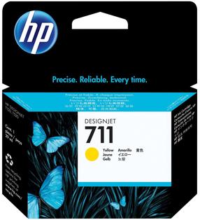 Tintes printera kasetne HP Designjet Nr.711 CZ136A, dzeltena krās.