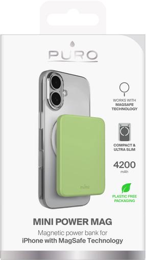 Lādētājs-akumulators (Power bank) Puro, 4200 mAh, zaļa krās.