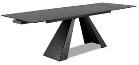 Stalas išskleidžiamas Salvadore, juoda sp./pilka sp., 180 - 260 cm x 90 cm x 77 cm