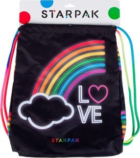 Jalanõude kott Starpak Rainbow, must v./mitmevärviline
