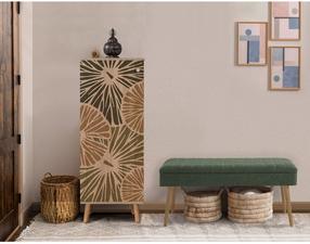 Комплект мебели для прихожей Kalune Design Vegas Sonomo 929 - 1070, комнатные, дубовый цв./зеленый цв.