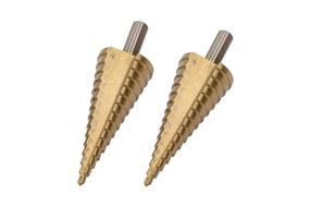 Pakopinis grąžtas, grąžtų komplektas Forsage F-44730C F-44730C, varis, hss-tin, 3 plokštumų, 4-32 mm x 7.5 cm