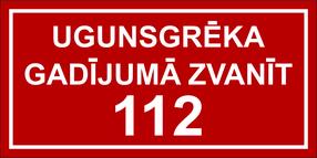 Ugunsdrošības zīme LNUGZ20, 20 cm x 10 cm