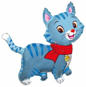 Balionas figūrinis Flexmetal Cat, mėlyna sp./raudona sp./rožinė sp.