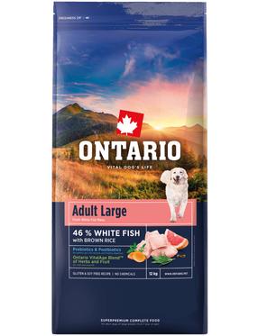 Sausas šunų maistas Ontario Adult Large, žuvis/ryžiai, 12 kg