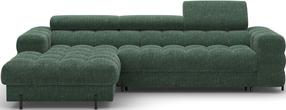 Kampinė sofa - lova Felro Amore 35, žalia sp., kairinė, 181 x 285 cm x 93 cm