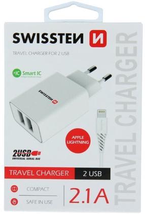 Telefono įkroviklis Swissten, USB/AC/DC, 120 cm
