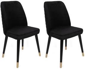 Набор стульев Kalune Design Hugo 366 V2 974NMB1669, матовый, золотой цв./черный цв., 49 см x 50 см x 90 см, 2 шт.
