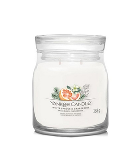 Свеча, ароматическая Yankee Candle White Spruce & Grapefruit, 368 г, белый цв.