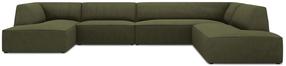 Kampinė sofa Micadoni Home Ruby Panoramic 7 Seats, tamsiai žalia sp./žalia sp., dešininė, 366 x 273 cm x 69 cm
