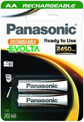 Uzlādējamās baterijas Panasonic, AA, 2450 mAh, 2 gab.
