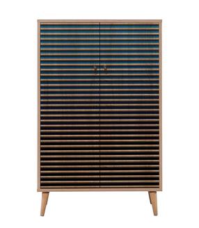 Spintelė Kalune Design Multibox 222, mėlyna sp./ruda sp., 36 cm x 80 cm x 127 cm