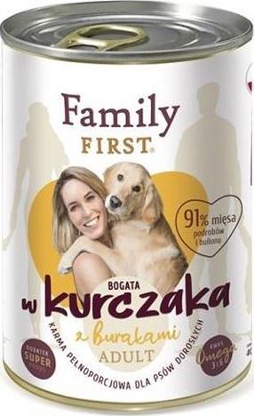 Влажный корм для собак Family First Rich In Chicken, Beetroot, курица/свекла, 0.4 кг
