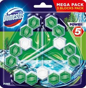 WC-puhasti-värskendaja Domestos Power 5, 55 g, 3 tk