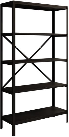 Knygų lentyna ADRK Rene, juoda sp., 146.8 cm x 30 cm x 80 cm