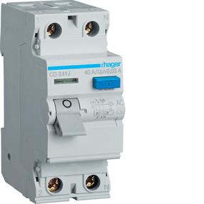 Srovės nuotėkio rėlė Hager, 2P, 25 A, 230 V, 30 mA