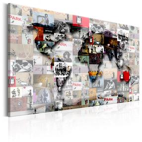 Репродукция Artgeist Map: Banksy inspiration, k-c-0055-b-a, 90 см x 60 см