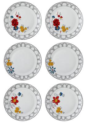 Šķīvju komplekts pusdienu Hermia DNR0054, 27 cm x 27 cm x 2 cm, daudzkrāsaina