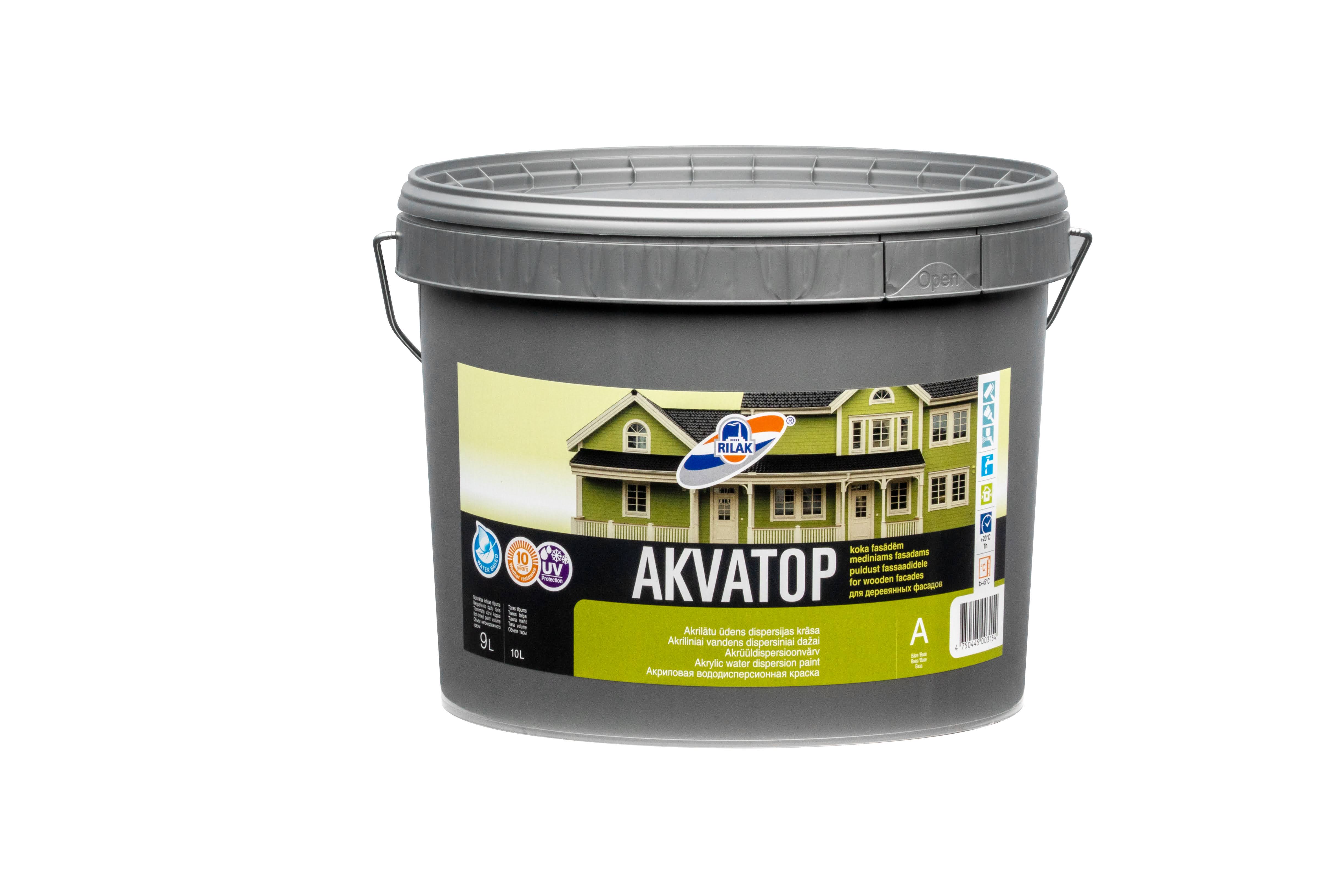 Puitfassaadide värvid Rilak Akvatop, valge v., 9 l