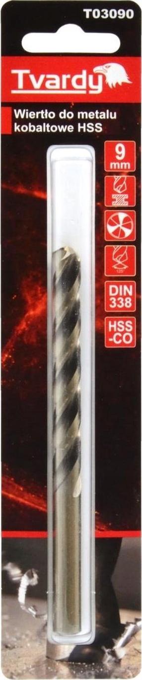 Metalo grąžtas Tvardy, metalas/nerūdijantysis plienas/aliuminiui, hss-co, cilindrinis, 9 mm x 12.5 cm
