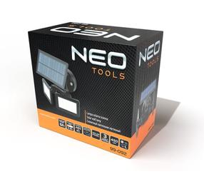 Sienas gaismeklis ar saules bateriju NEO Tools 99-092, 5W, IP65, melna krās.